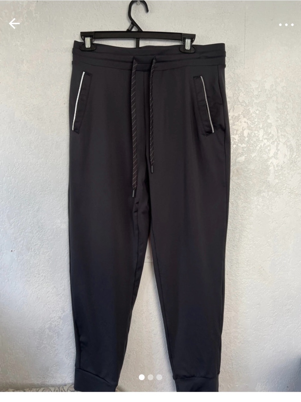 Men's Black Drawstring Jogger Pants with Contrast Trim